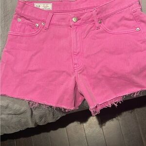GAP Vibrant Pink Denim Cutoff Shorts